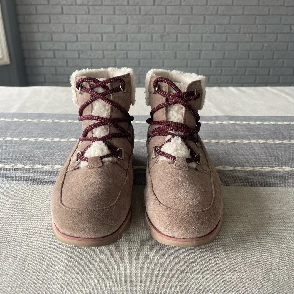 Sorel Harlow Lace Cozy Boots Shearling Size 8.5